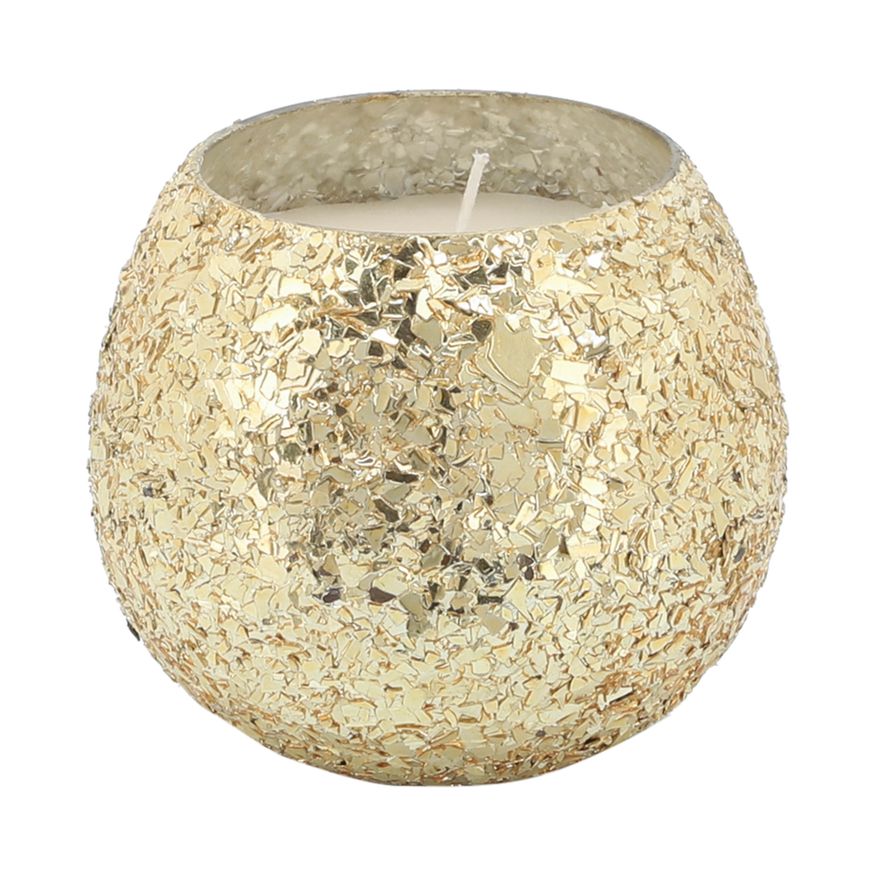 Sagebrook 4" 11 Oz Spiced Pear Crackled Glass Candle