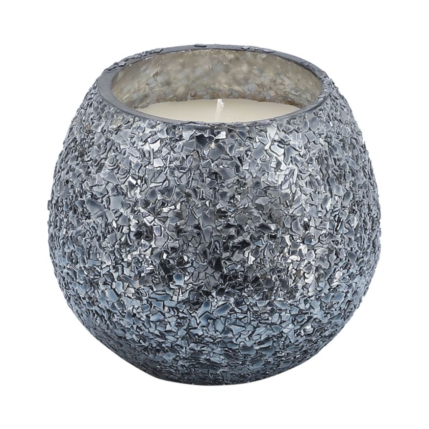 Sagebrook 4" 11 Oz Spiced Pear Crackled Glass Candle