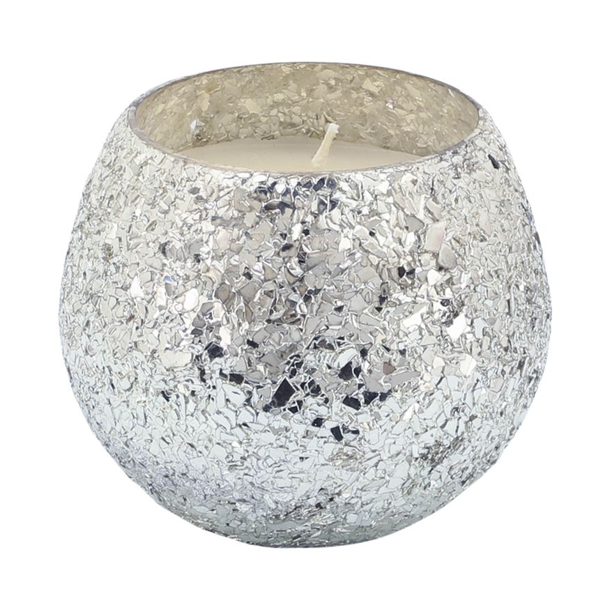 Sagebrook 4" 11 Oz Spiced Pear Crackled Glass Candle