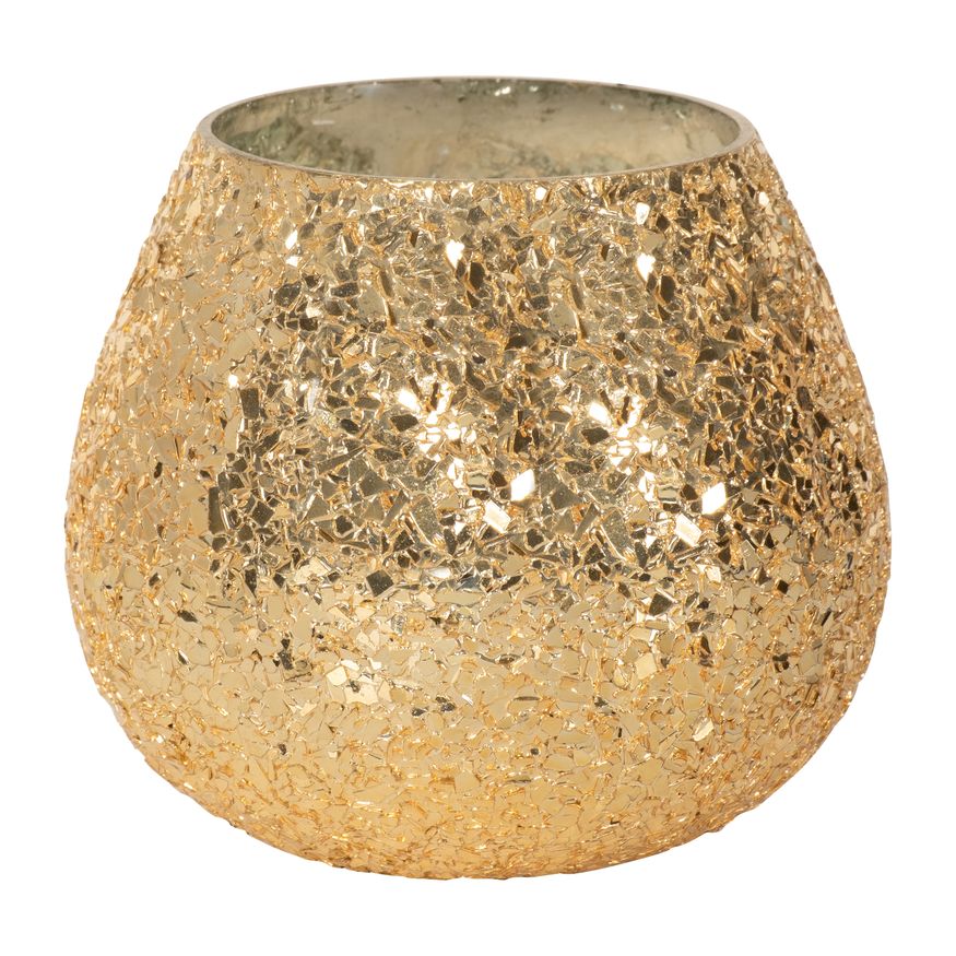 Sagebrook - 4" 11 Oz Spiced Pear Crackled Glass Candle