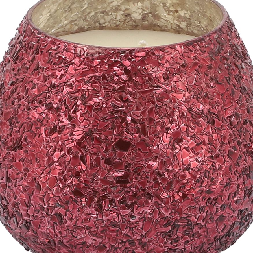 Sagebrook 5" 17 Oz Frasier Fir Crackled Glass Candle - Red