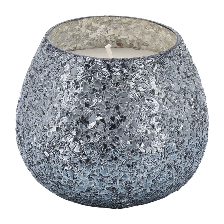 Sagebrook 5" 17 Oz Spiced Pear Crackled Glass Candle