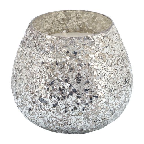 Sagebrook 5" 17 Oz Spiced Pear Crackled Glass Candle