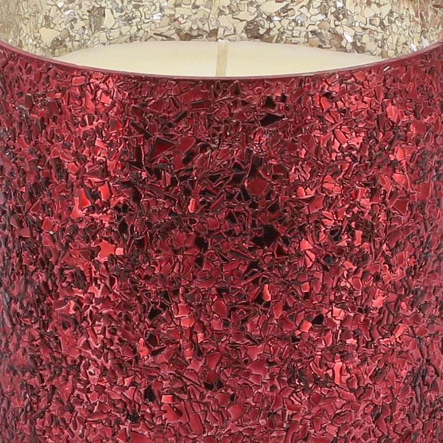 Sagebrook 5" 26 Oz Frasier Fir Crackled Glass Candle - Red