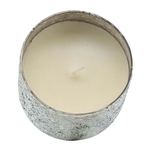 Sagebrook 5" 26 Oz Casa Pacifica Crackled Glass Candle - Silver