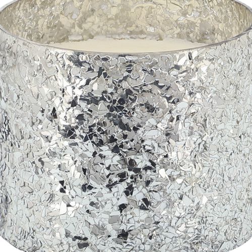 Sagebrook 5" 26 Oz Casa Pacifica Crackled Glass Candle - Silver