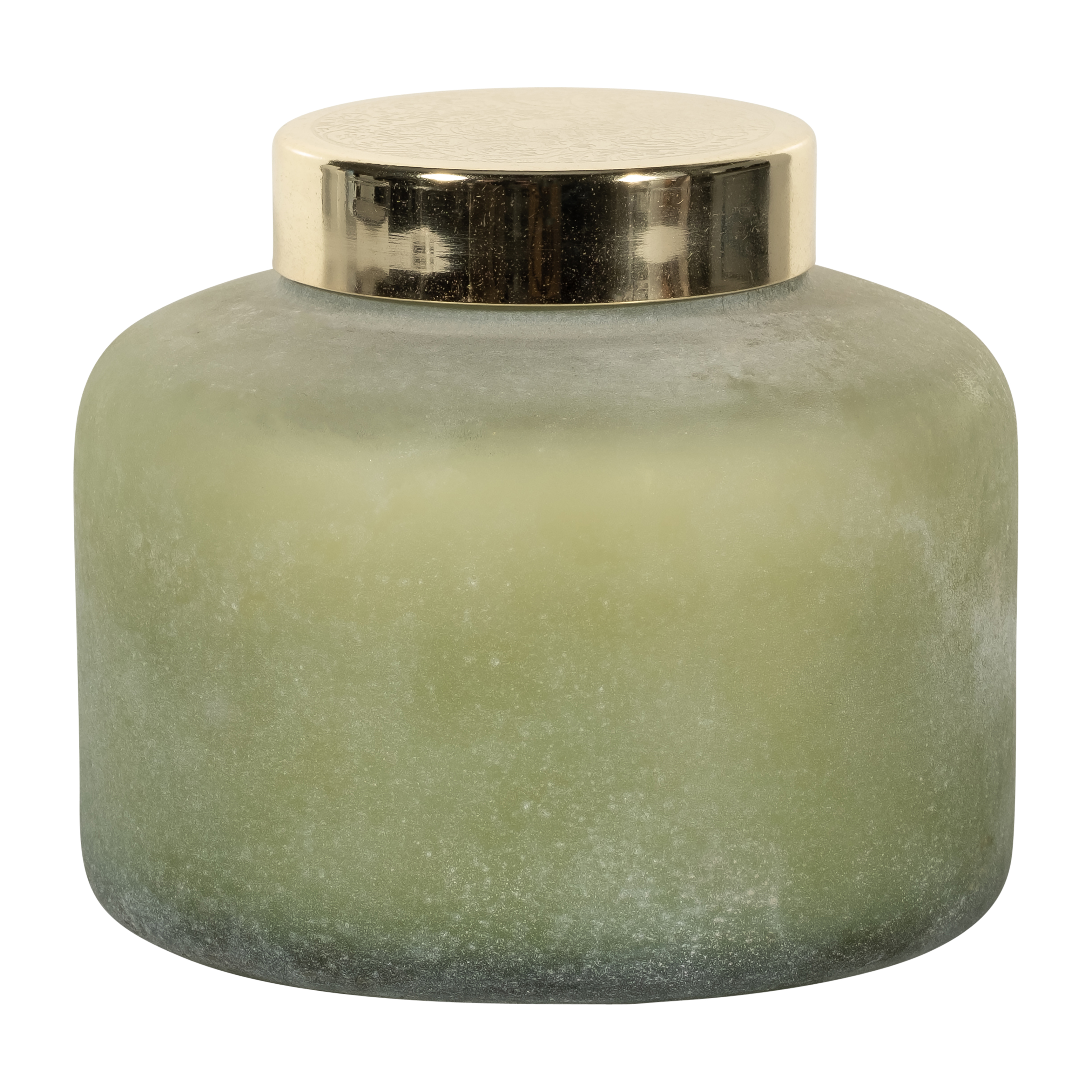 Sagebrook - 5" 22 Oz Lavender Flower Frosted Lid Candle in Sage Green