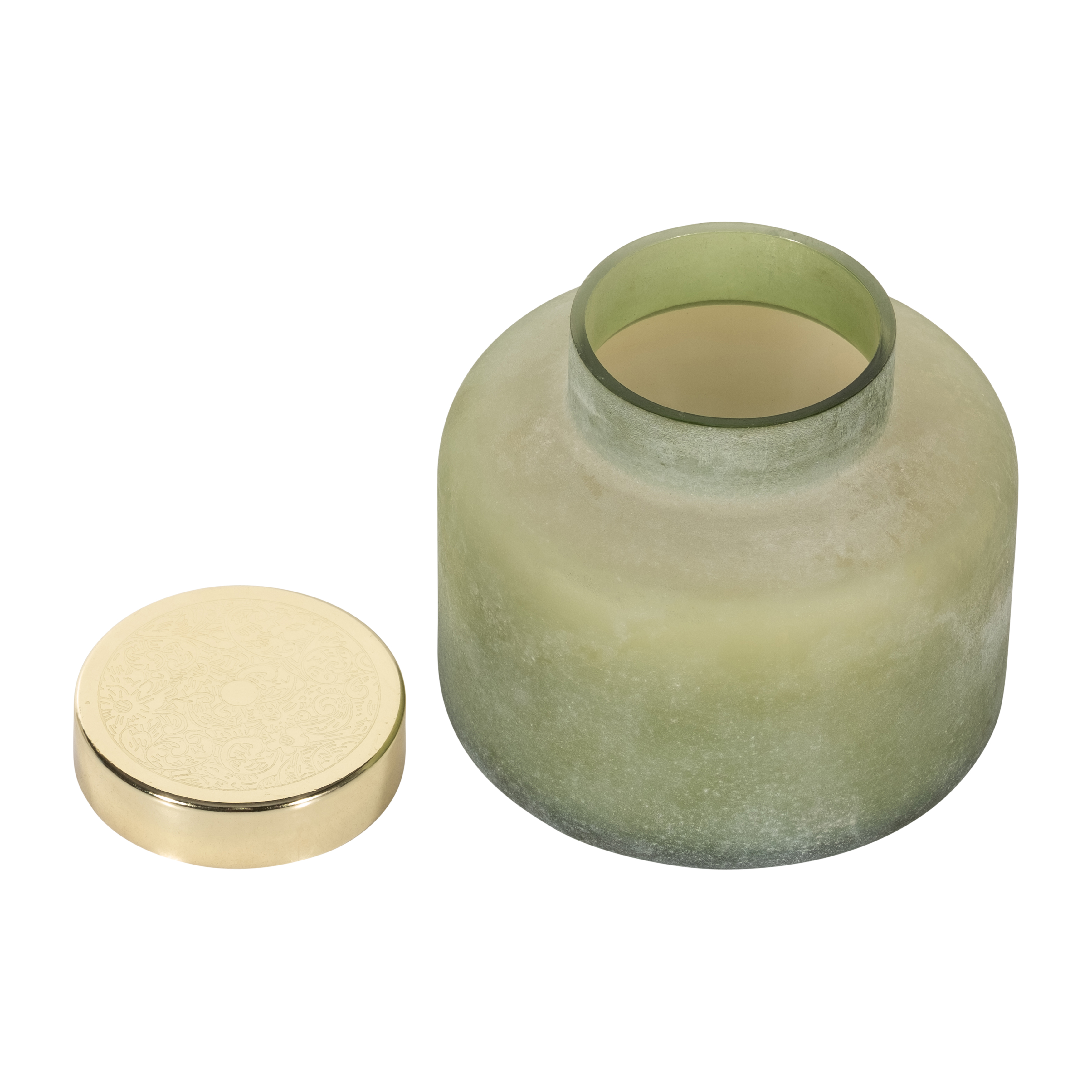 Sagebrook - 5" 22 Oz Lavender Flower Frosted Lid Candle in Sage Green