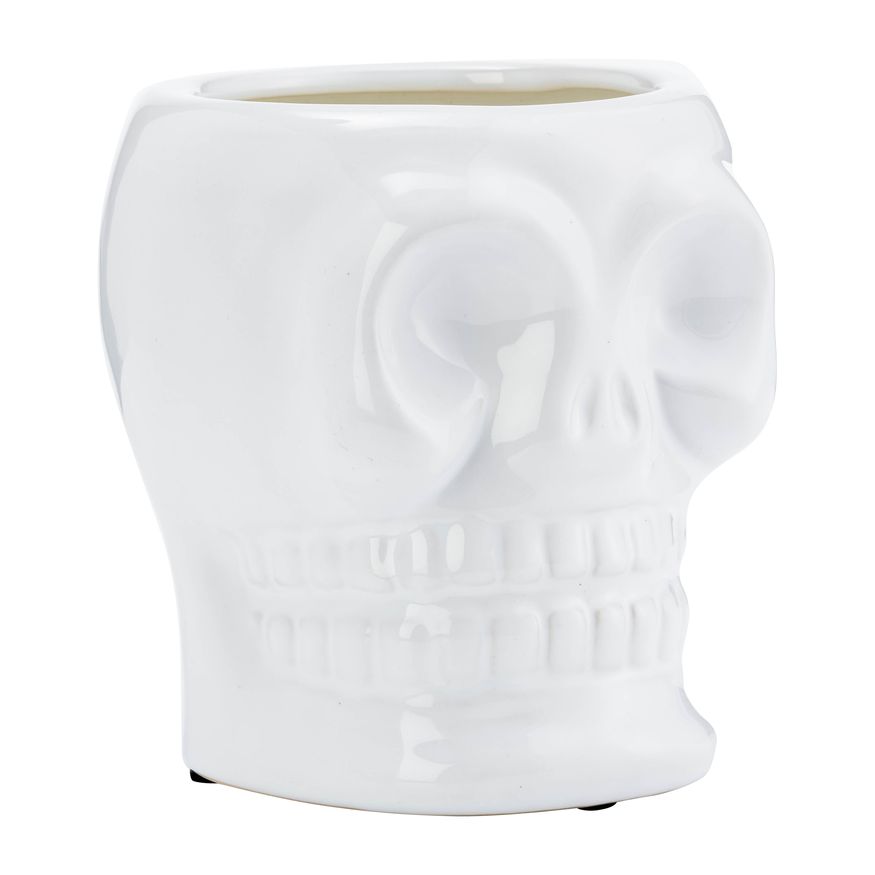 Sagebrook - 5" 14 Oz Skull Scented Ceramic Candle in White