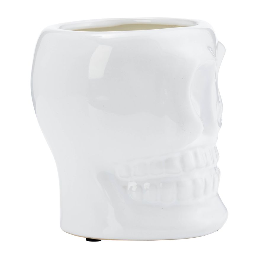 Sagebrook - 5" 14 Oz Skull Scented Ceramic Candle in White