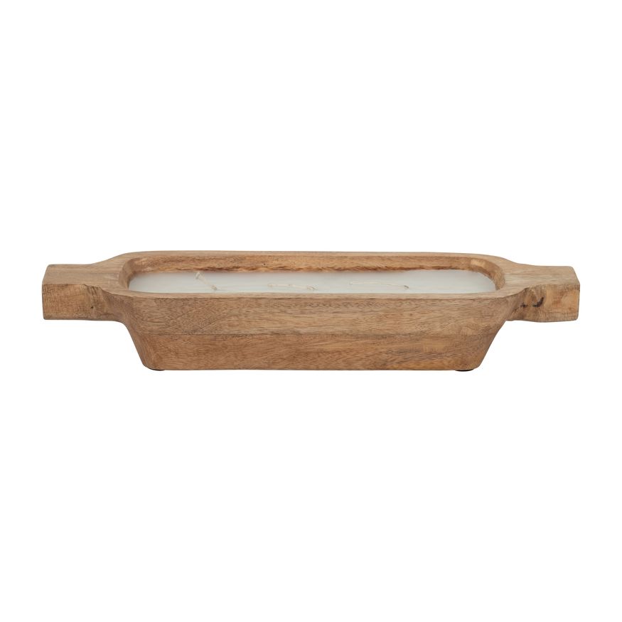 Sagebrook 8" 10 Oz Vanilla Wood Tray Candle