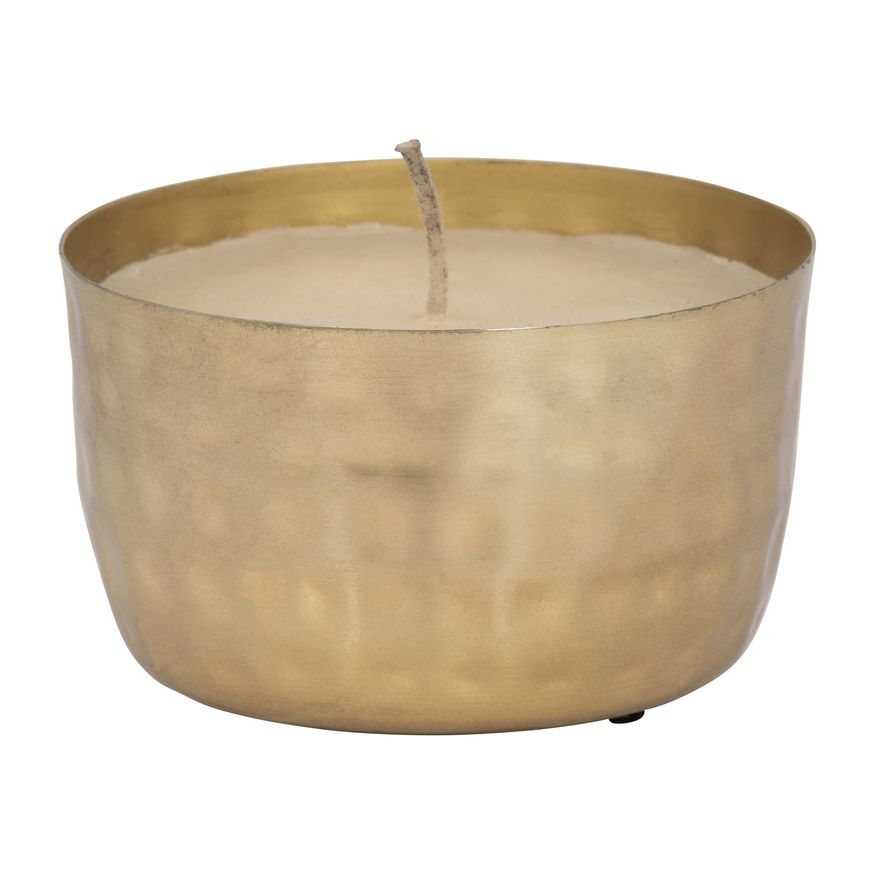 Sagebrook - 5" 13 Oz Vanilla Brass Bowl Candle in Gold