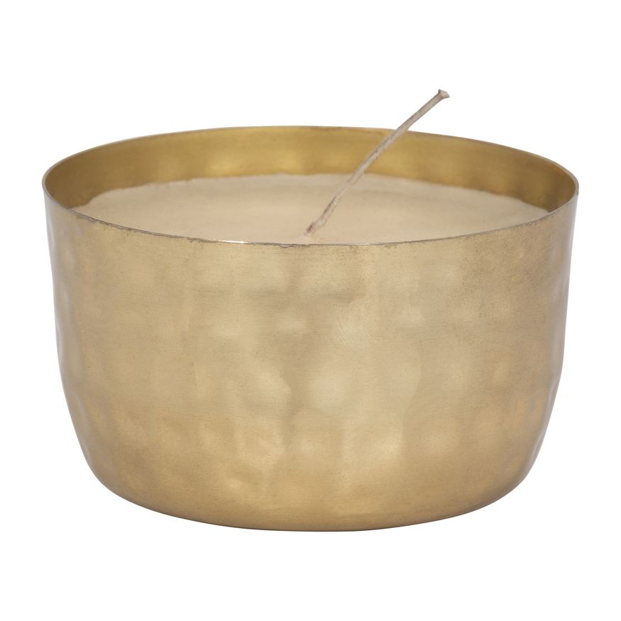 Sagebrook - 5" 13 Oz Vanilla Brass Bowl Candle in Gold