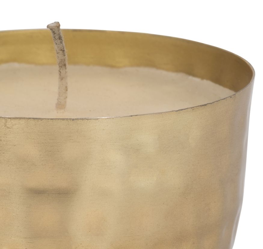 Sagebrook - 5" 13 Oz Vanilla Brass Bowl Candle in Gold