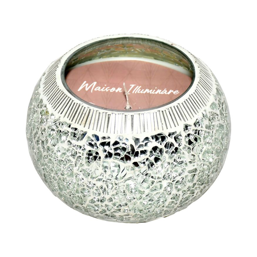 Sagebrook 4" 10 Oz Santal Vanilla Mosaic Candle