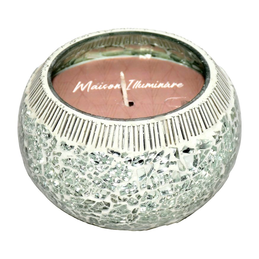 Sagebrook 4" 10 Oz Santal Vanilla Mosaic Candle