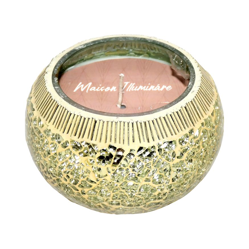 Sagebrook 4" 10 Oz Santal Vanilla Mosaic Candle