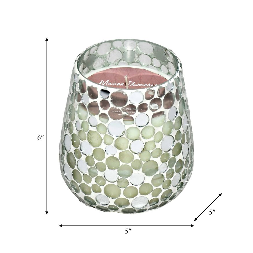 Sagebrook 5" 18 Oz Casa Pacifica Mosaic Candle - Silver