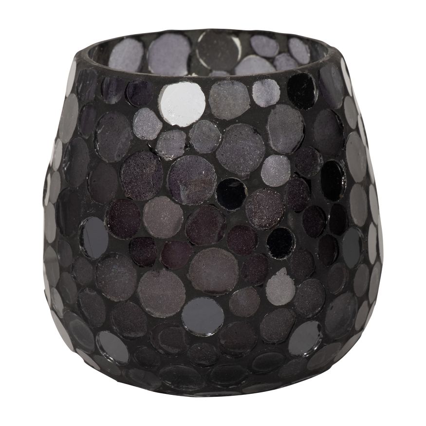 Sagebrook 4" 11 Oz Santal Vanilla Mosaic Candle - Black