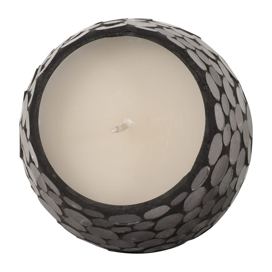 Sagebrook 4" 11 Oz Santal Vanilla Mosaic Candle - Black