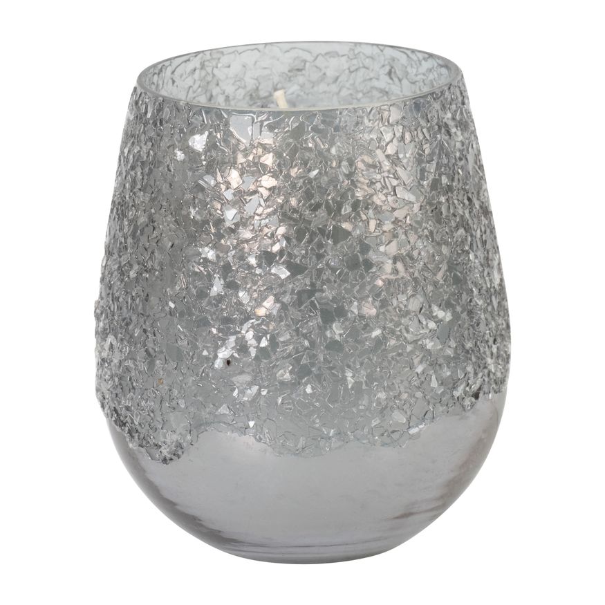 Sagebrook - 5" 12 Oz Vanilla Ice Finish Glass Candle in Gray