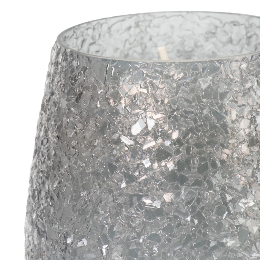 Sagebrook - 5" 12 Oz Vanilla Ice Finish Glass Candle in Gray