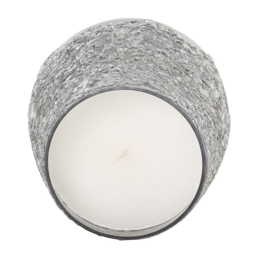 Sagebrook - 5" 12 Oz Vanilla Ice Finish Glass Candle in Gray