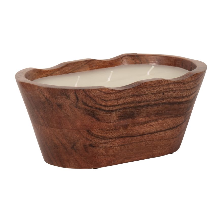 Sagebrook 8" 16 Oz Vanilla Oval Bowl Candle