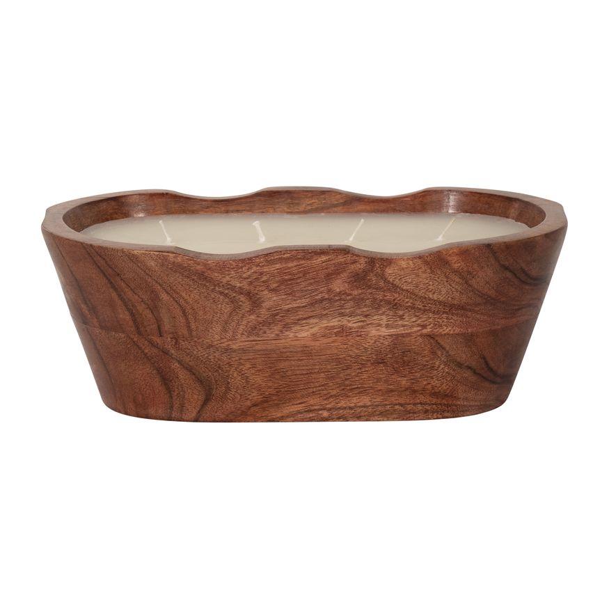 Sagebrook 8" 16 Oz Vanilla Oval Bowl Candle