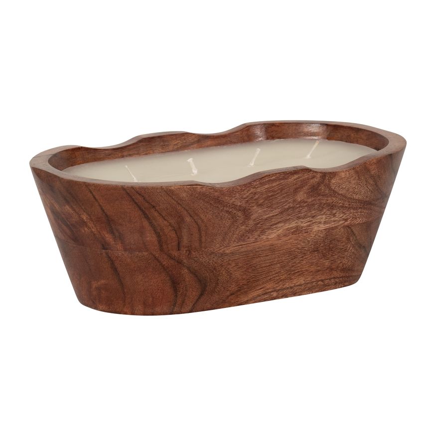 Sagebrook 9" 19 Oz Vanilla Oval Bowl Candle - Natural