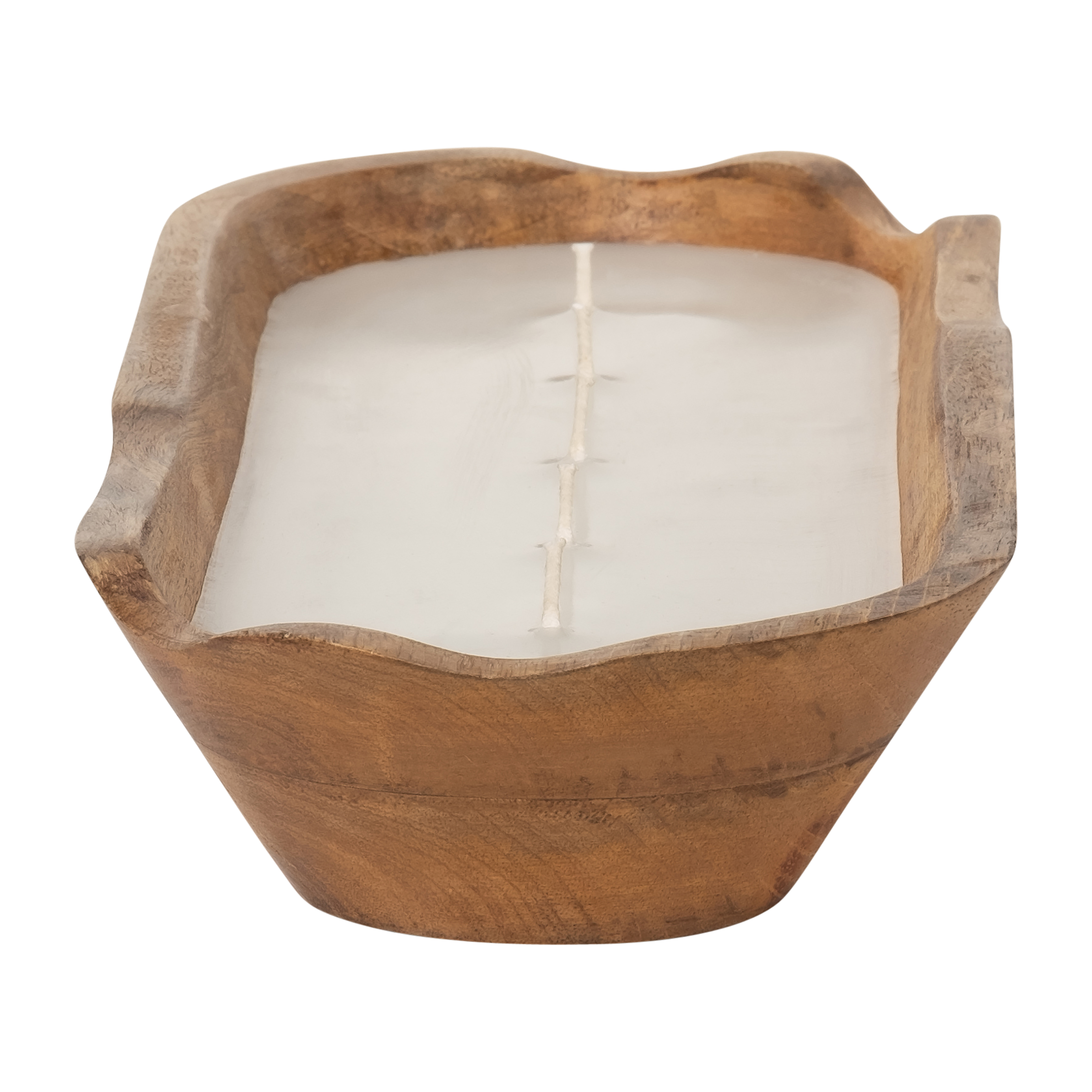 Sagebrook 15" 17 Oz Vanilla Oval Wood Bowl Candle - Natural