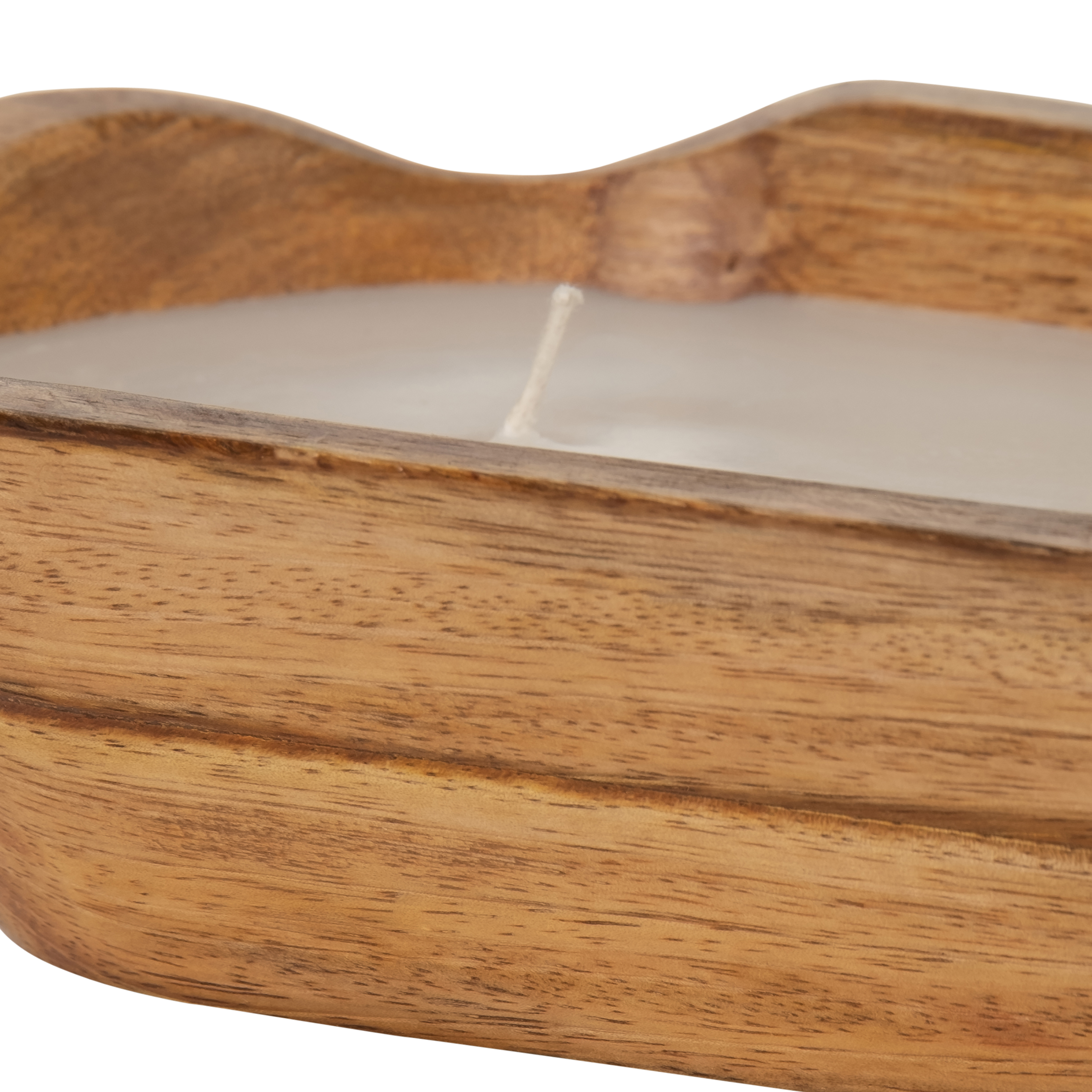 Sagebrook 15" 17 Oz Vanilla Oval Wood Bowl Candle - Natural