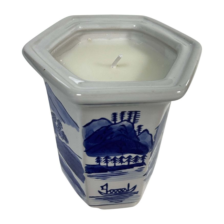 Sagebrook - 4" 5 Oz Chinoiserie Candle in Blue/White