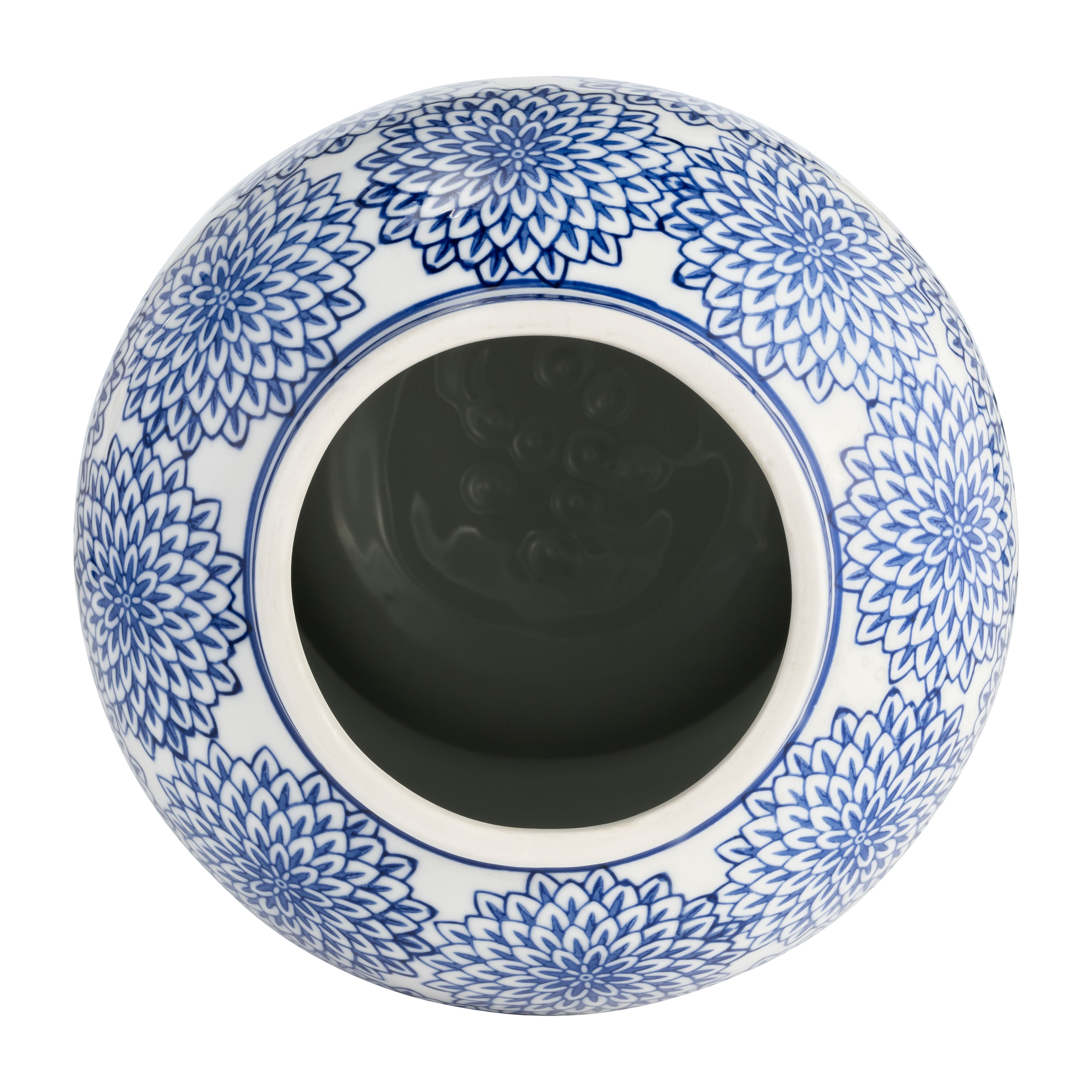 Sagebrook - 14" Temple Jar with Dalhia Flower in Blue/White