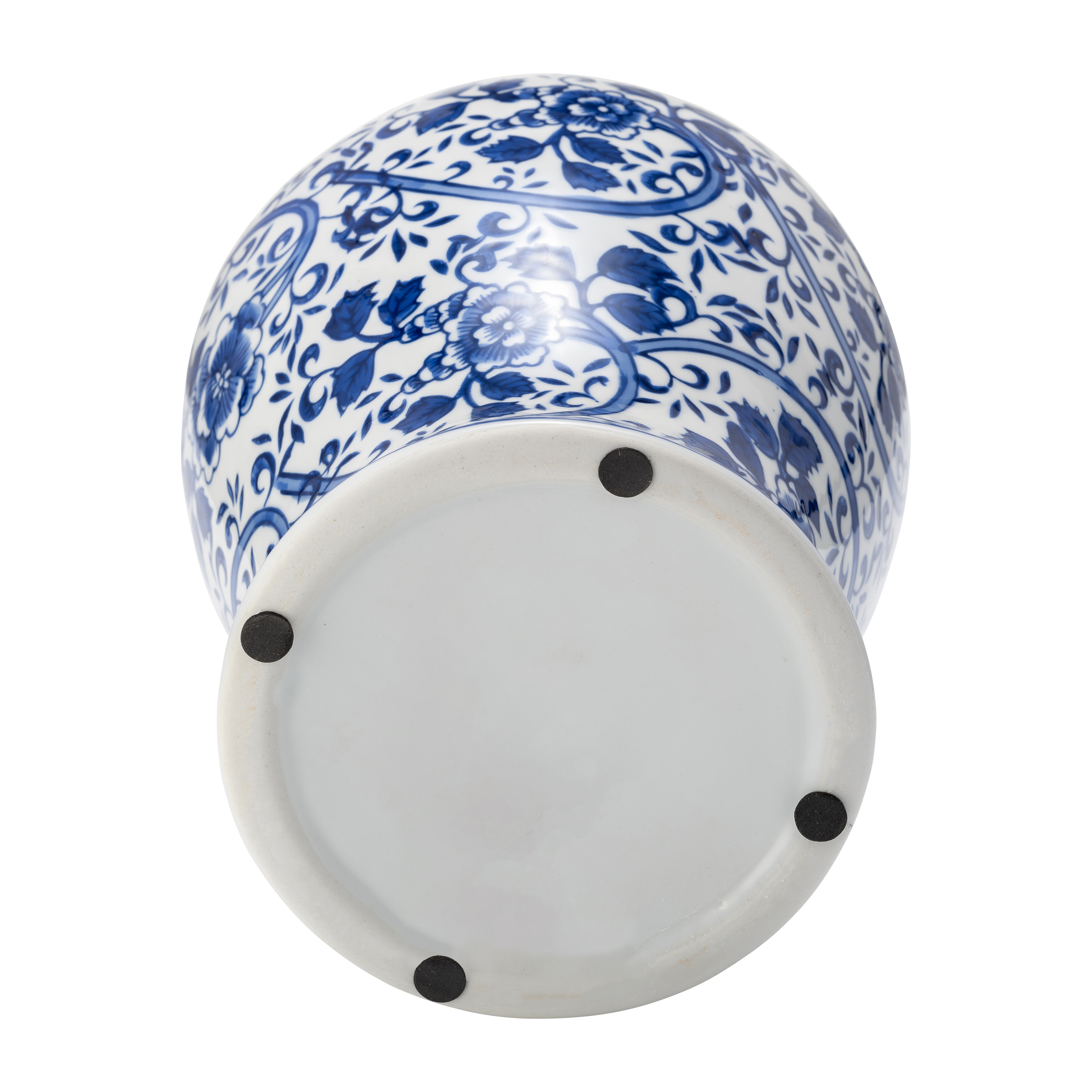 Sagebrook 14" Ceramic Blue/White Temple Jar - White