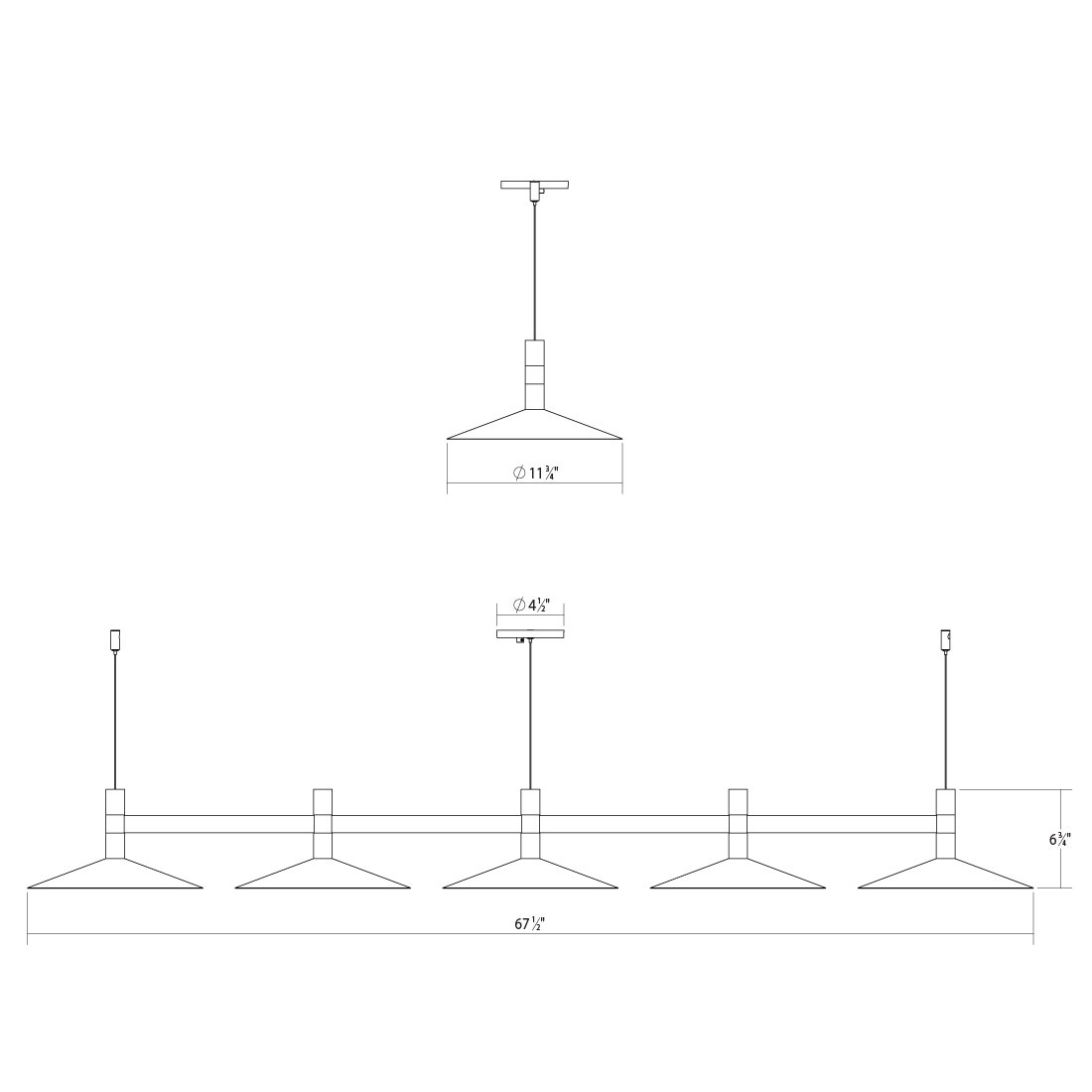 Sonneman - Systema Staccato Linear Pendant Pan