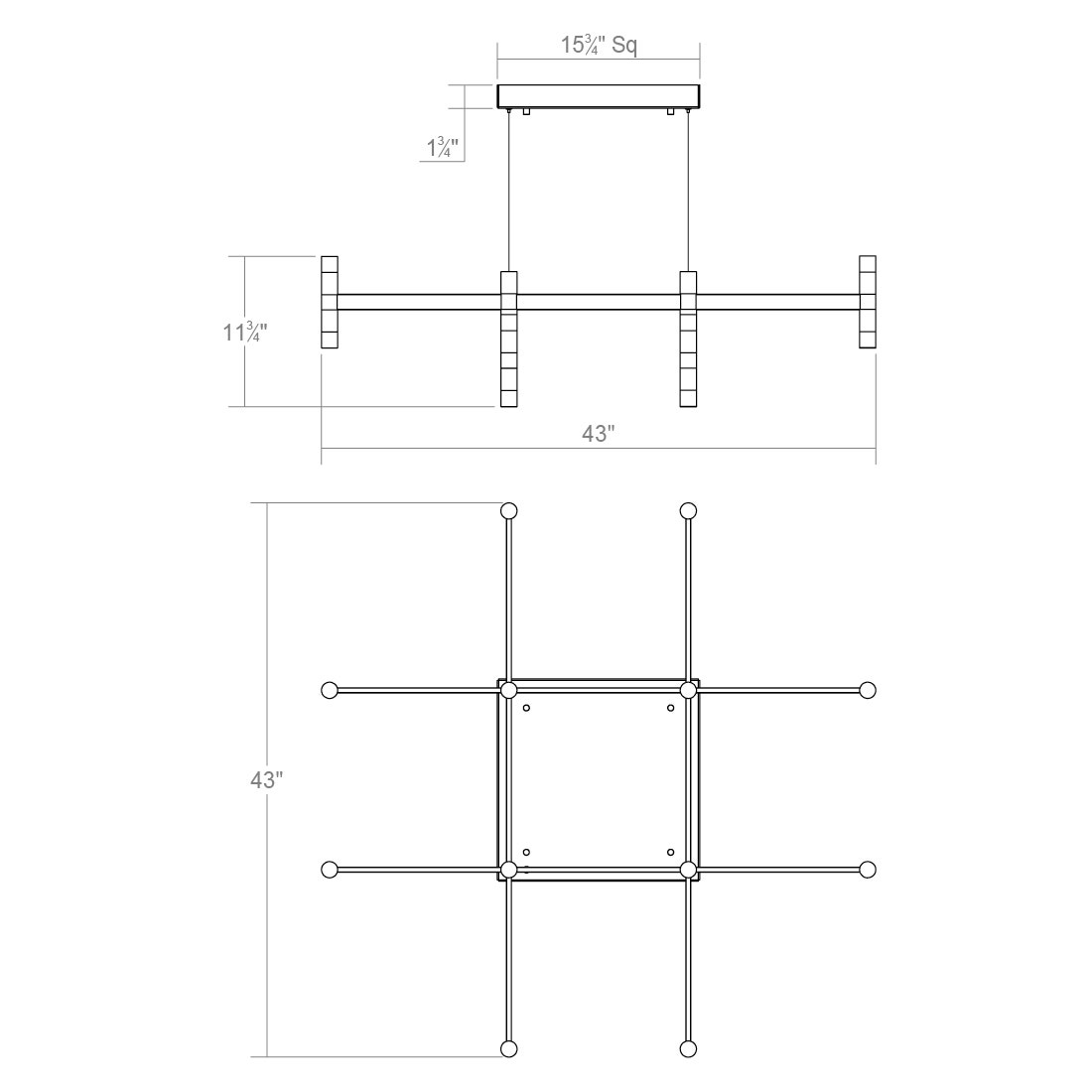 Sonneman - Systema Staccato Square Pendant