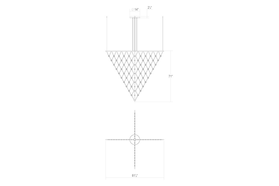 Sonneman Constellation Galaxy Matrix Arrow LED Chandelier - Small