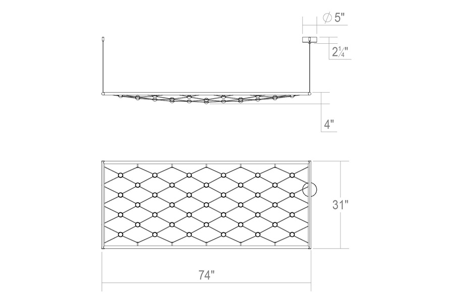 Sonneman Constellation Galaxy Matrix Horizontal Rectangle Chandelier - 2" x 6"