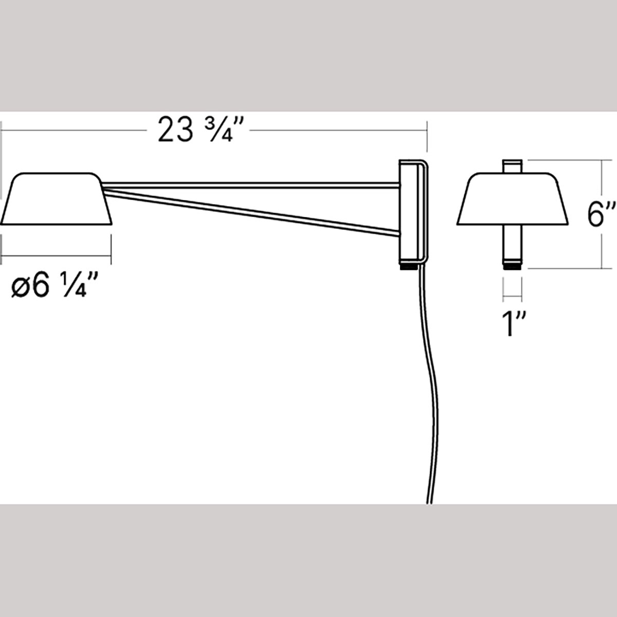 Sonneman Ray Wall Lamp - Short, Warm Gray, Smoked Etched Acrylic