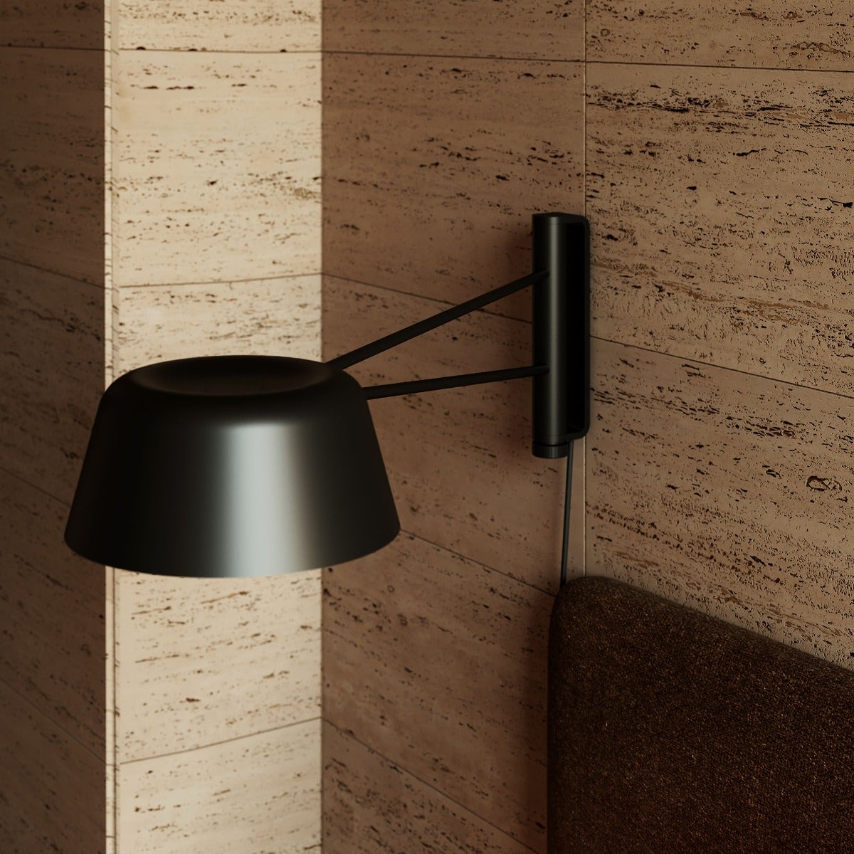 Sonneman Ray Wall Lamp - Short, Satin Black, Satin Black Aluminum