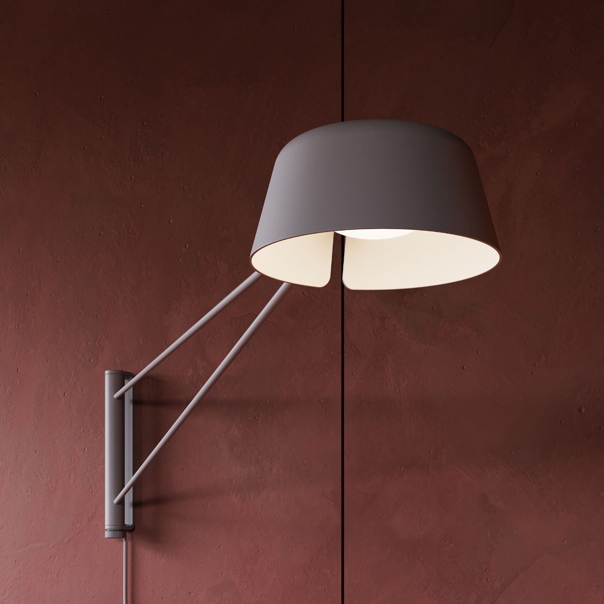 Sonneman Ray Wall Lamp - Short, Oxide Red, Oxide Red Aluminum