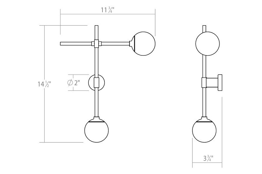 Sonneman Sabon Sconce - Satin Nickel, Double