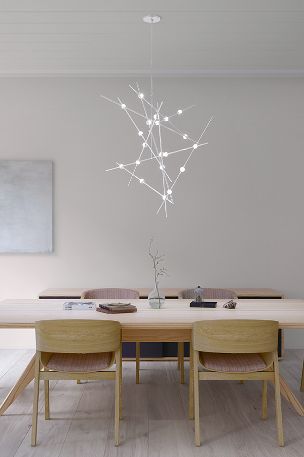 Sonneman Constellation Aquila Chandelier - Satin Nickel, Minor, White Optical Acrylic Lens, 3000K