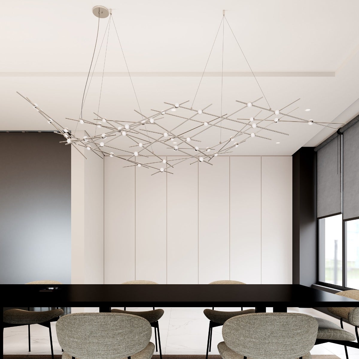 Sonneman Constellation Ursa Chandelier - Major, Satin Nickel, Clear Faceted Acrylic Lens