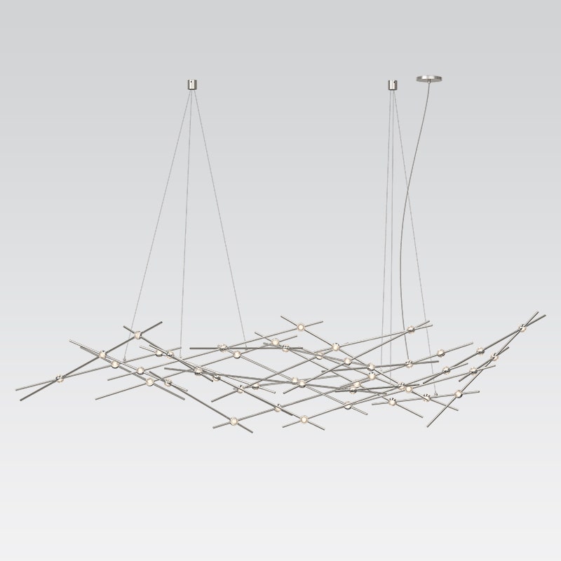 Sonneman Constellation Ursa Chandelier - Major, Satin Nickel, Clear Faceted Acrylic Lens