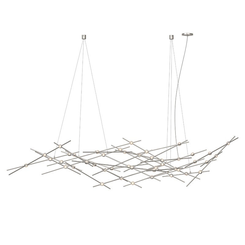 Sonneman Constellation Ursa Chandelier - Major, Satin Nickel, Clear Faceted Acrylic Lens