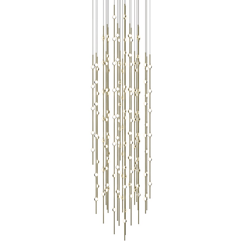 Sonneman Constellation Andromeda Chandelier - 25", Satin Brass, White Optical Acrylic Lens