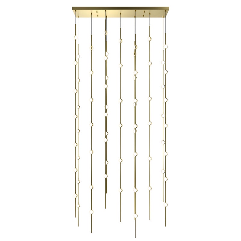 Sonneman Constellation Andromeda Chandelier - 36", Satin Brass, White Optical Acrylic Lens