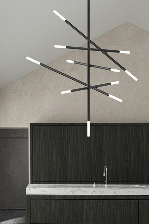 Sonneman Qux LED Chandelier - Satin Black